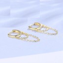 Boucles d'oreilles circulaires pour femmes avec chaîne 3