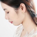 Boucles d'oreilles circulaires pour femmes avec chaîne 4