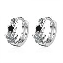 Boucles d'oreilles circulaires pour femmes avec des étoiles 1