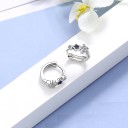 Boucles d'oreilles circulaires pour femmes avec des étoiles 2