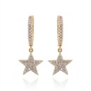 Boucles d'oreilles circulaires pour femmes avec étoile C1084 3