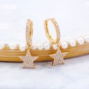 Boucles d'oreilles circulaires pour femmes avec étoile C1084 1