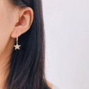 Boucles d'oreilles circulaires pour femmes avec étoile C1084 2