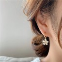 Boucles d'oreilles circulaires pour femmes avec fleur G828 2
