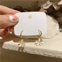 Boucles d'oreilles circulaires pour femmes avec fleur G828 3