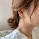 Boucles d'oreilles circulaires pour femmes avec fleur G828 4