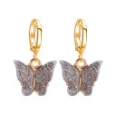 Boucles d'oreilles circulaires pour femmes avec papillon C1097 17