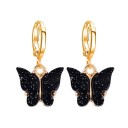 Boucles d'oreilles circulaires pour femmes avec papillon C1097 18