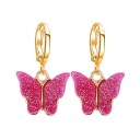 Boucles d'oreilles circulaires pour femmes avec papillon C1097 20