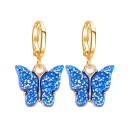 Boucles d'oreilles circulaires pour femmes avec papillon C1097 22