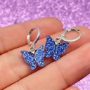 Boucles d'oreilles circulaires pour femmes avec papillon C1097 24