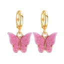 Boucles d'oreilles circulaires pour femmes avec papillon C1097 25
