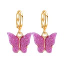 Boucles d'oreilles circulaires pour femmes avec papillon C1097 28