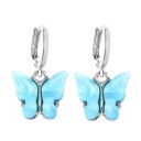 Boucles d'oreilles circulaires pour femmes avec papillon C1097 6