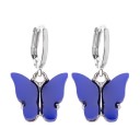 Boucles d'oreilles circulaires pour femmes avec papillon C1097 8