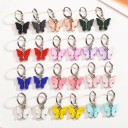 Boucles d'oreilles circulaires pour femmes avec papillon C1097 1