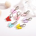 Boucles d'oreilles circulaires pour femmes avec papillon C1097 2