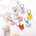 Boucles d'oreilles circulaires pour femmes avec papillon C1097 3