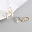 Boucles d'oreilles circulaires pour femmes avec papillon 3