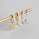 Boucles d'oreilles circulaires pour femmes avec papillon 4