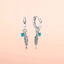 Boucles d'oreilles circulaires pour femmes avec pendentif C1103 3