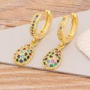 Boucles d'oreilles circulaires pour femmes avec pendentif G1000 4