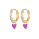 Boucles d'oreilles circulaires pour femmes avec pendentif G1019 17