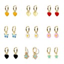 Boucles d'oreilles circulaires pour femmes avec pendentif G1019 1