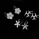 Boucles d'oreilles circulaires pour femmes avec pendentif G463 2