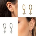 Boucles d'oreilles circulaires pour femmes avec pendentif R35 3