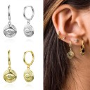 Boucles d'oreilles circulaires pour femmes avec pendentif R35 4