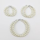 Boucles d'oreilles circulaires pour femmes avec perles 3 paires 3