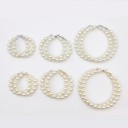 Boucles d'oreilles circulaires pour femmes avec perles 3 paires 1