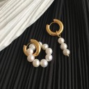 Boucles d'oreilles circulaires pour femmes avec perles G423 2
