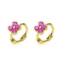 Boucles d'oreilles circulaires pour femmes trèfle 1