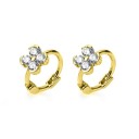 Boucles d'oreilles circulaires pour femmes trèfle 1