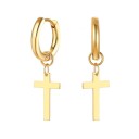 Boucles d'oreilles circulaires pour hommes avec croix 1
