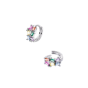 Boucles d'oreilles colorées en argent 925 pour femmes Bijoux à la mode Cadeaux boucles d'oreilles créoles bijoux délicats quotidiens avec un design coloré 3