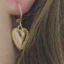 Boucles d'oreilles créoles pour femmes avec cœur G454 2