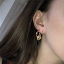 Boucles d'oreilles créoles pour femmes avec cœur G454 3