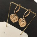 Boucles d'oreilles créoles pour femmes avec cœur G454 5