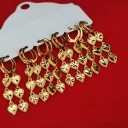Boucles d'oreilles créoles pour femmes avec cœurs G1073 4