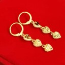 Boucles d'oreilles créoles pour femmes avec cœurs G1073 5