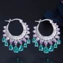 Boucles d'oreilles créoles pour femmes avec cristaux G1001 1