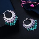 Boucles d'oreilles créoles pour femmes avec cristaux G1001 3