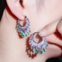 Boucles d'oreilles créoles pour femmes avec cristaux G1001 4