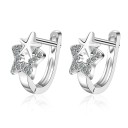 Boucles d'oreilles créoles pour femmes avec étoile G369 1