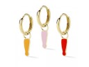 Boucles d'oreilles créoles pour femmes avec pendentif 3 pièces 1