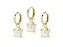 Boucles d'oreilles créoles pour femmes avec pendentif 3 pièces 3
