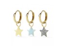 Boucles d'oreilles créoles pour femmes avec pendentif 3 pièces 4